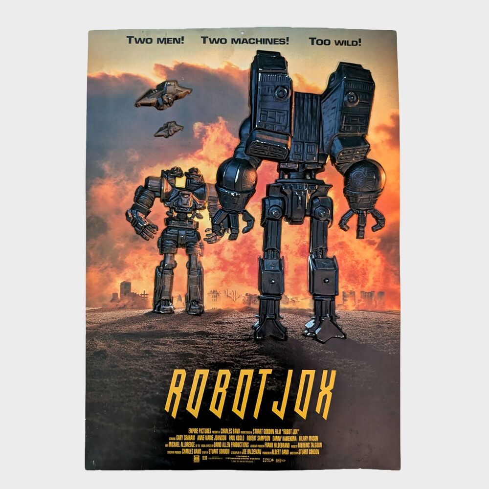 Vintage Robot Jox 1991 3D Movie Poster Video Store Display Empire Pictures 90s